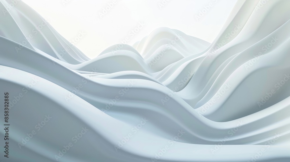 Poster minimalist white background with soft white light gradients, creating a clean and modern abstract de