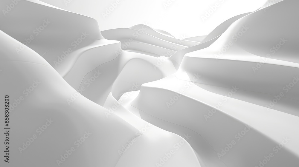 Poster minimalist white background with soft white light, creating a clean and modern abstract design.