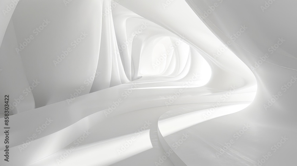 Poster minimalist white background with soft white light, creating a clean and modern abstract design.