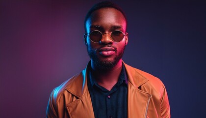 Obraz premium portrait of a person on neon background