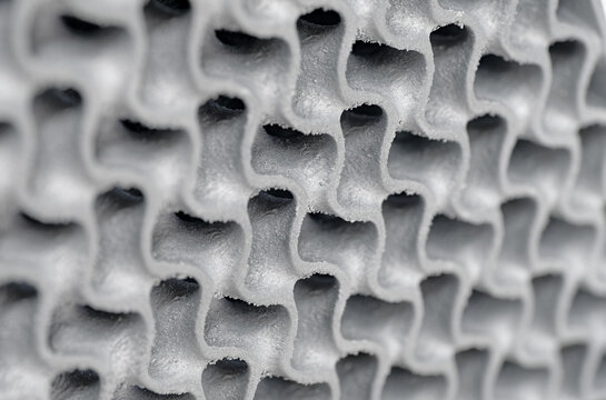 3D-printed metal wavy grid,  three-dimensional openwork lattice