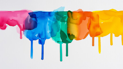 Bright watercolor paint drips in vibrant colors symbolize the lively and carefree spirit of summer creativity and activities