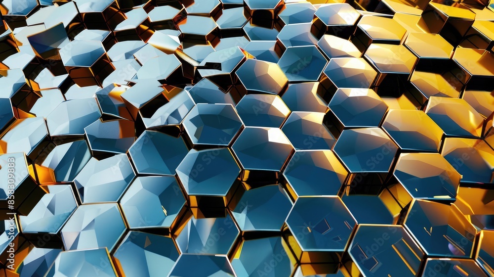 Aufkleber futuristic 3d honeycomb mosaic texture, creating a dynamic and stylish backdrop.