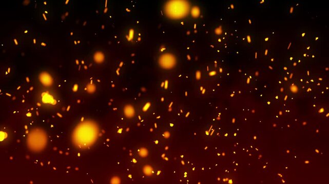 Flying fire particles sparks background. Fire embers particles background. Sparking fire background