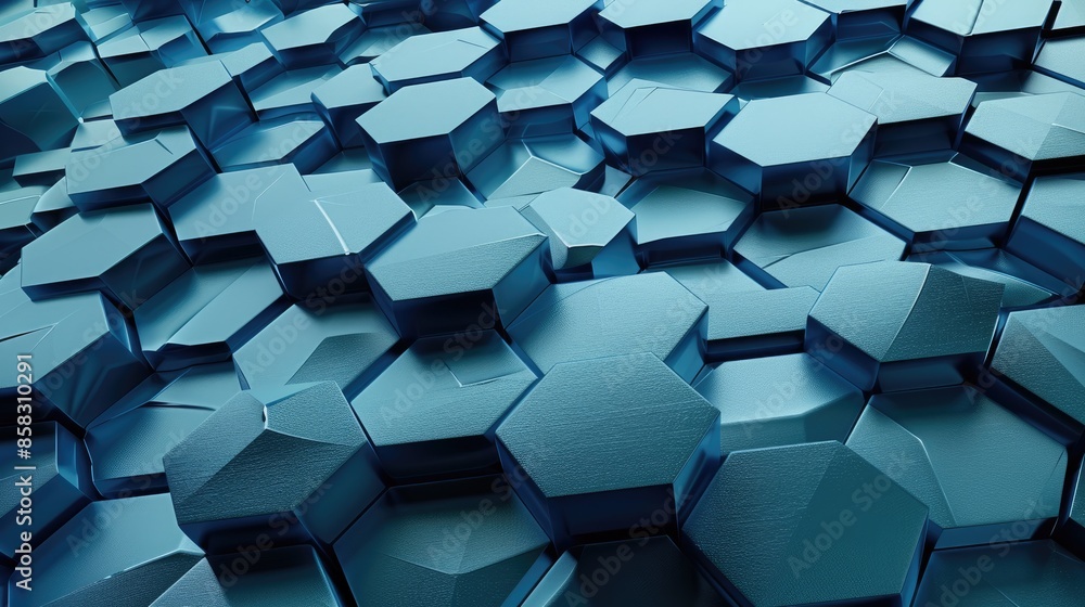 Poster futuristic 3d honeycomb mosaic texture, creating a dynamic and stylish backdrop.