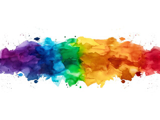 Fototapeta premium A vibrant watercolor paint splash spectrum on a white background, concept of creativity. Generative AI