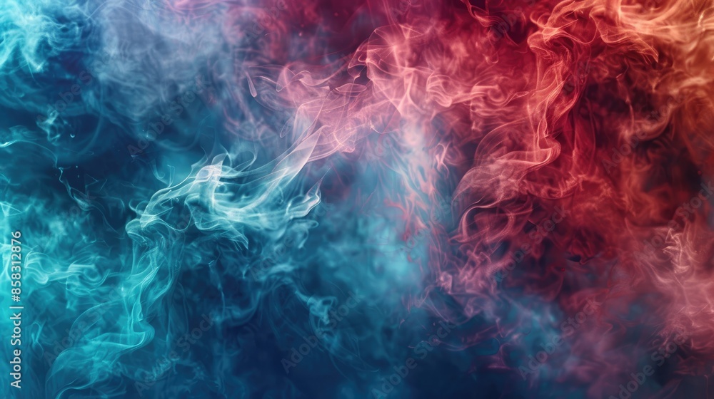 Poster dynamic smoky patterns on an abstract background, creating a moody and ethereal atmosphere, perfect 