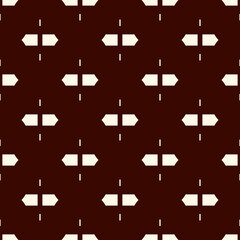 Obraz premium Seamless surface pattern with strokes. Broken horizontal lines. Dashes motif. Repeated rectangle blocks. Simple geometric ornament. Hatched wallpaper. Modern abstract background with stitches. Vector