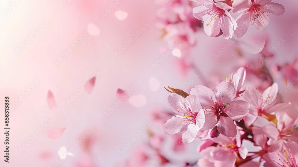 Canvas Prints Cherry blossoms bloom in spring garden with copy space close up