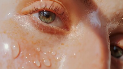 Fototapeta premium effect of hyaluronic acid on the skin of the face. Dryness, peeling and microcracks, Anti wrinkle prevention skin care