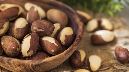 Tasty brasil nuts, Brazilian nuts, element for cosmetics and healthy eating