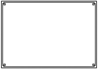 A4 paper size black rectangular border frame