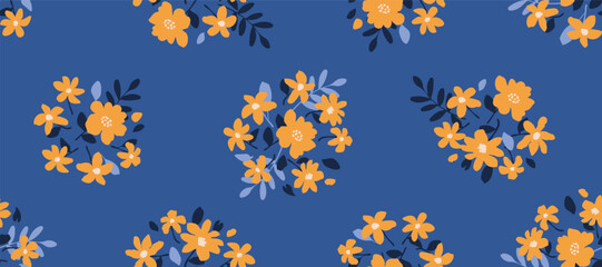 Bunch of flowers, seamless patterns with floral for fabric, textiles, clothing, wallpaper, wall art, cover, banner, interior decor, abstract backgrounds. vector illustration.