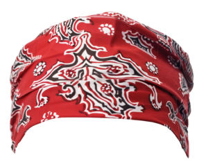 Classic Textile Red Bandana. Cutout Mockup. Ai Generative