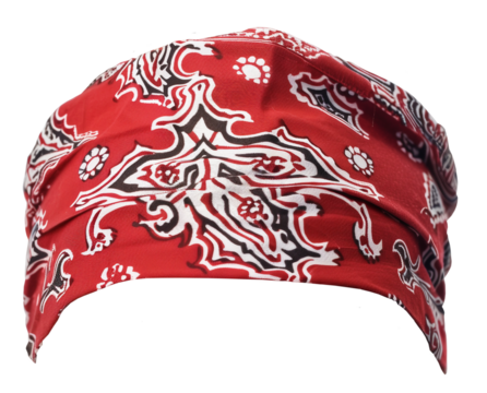 Classic Textile Red Bandana. Cutout Mockup. Ai Generative