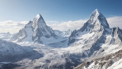 Obraz premium Tranquil Snowy Peaks Reaching for the Heavens