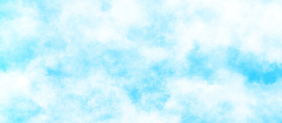 watercolor abstract grunge blue paper texture painting background, Natural and cloudy fresh sky, creative brush painted aquarelle light sky blue background, blurred and grainy Blue powder explosion.