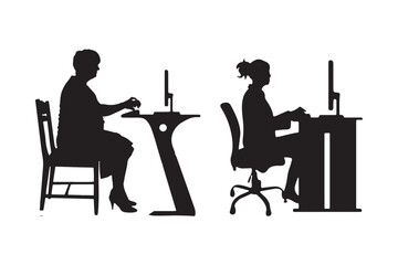 office work vector Art & Illustration