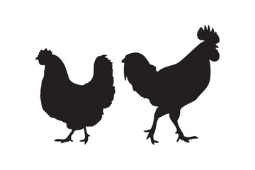 chicken and striking cartoon vector Art & Illustration