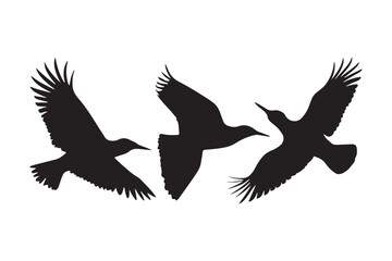 birds are flying vector silhouette Art & Illustration