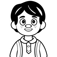 cute character Illustration black and white drawing 