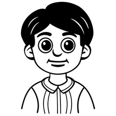 Obraz premium cute character Illustration black and white drawing 