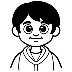 cute character Illustration black and white drawing 