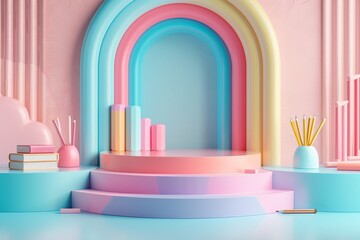 Pastel Rainbow Podium