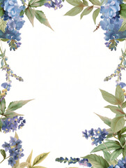 frame for invitation: blue blooms