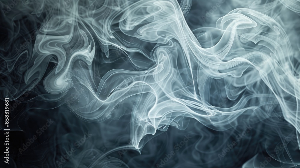 Poster smoky abstract background with swirling patterns, creating a mysterious and atmospheric effect