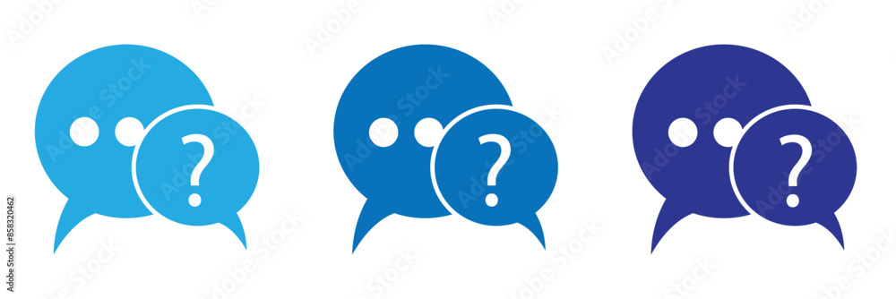 Poster set of message boxs with question mark icons. help symbol, question mark, faq signs. vector illustra