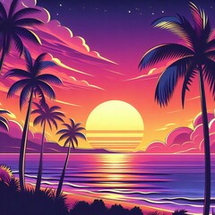 Fototapeta premium sunset on the beach