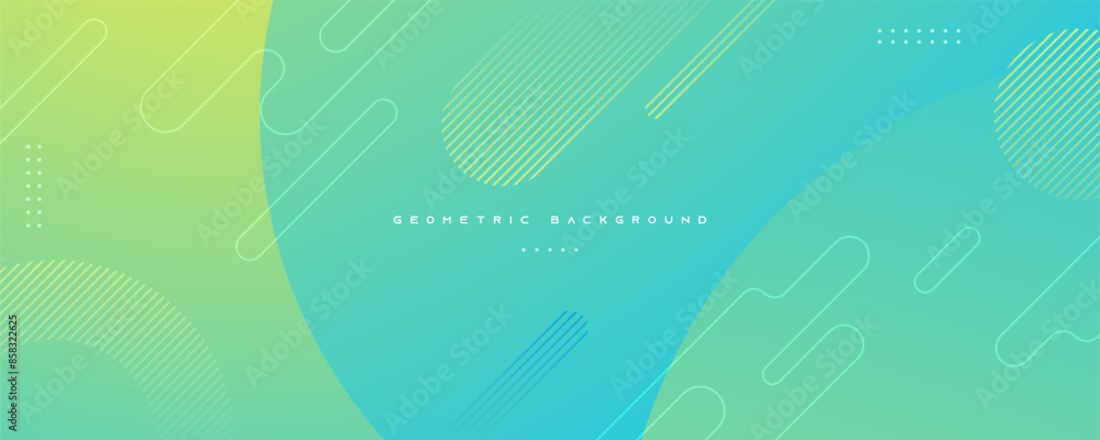 Canvas Prints abstract gradient green tosca geometric shapes background