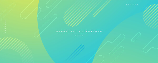 Naklejka premium Abstract gradient green tosca geometric shapes background