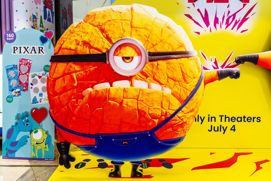 BANGKOK, THAILAND, 21 June 2024 - A beautiful standee of a movie called Despicable Me 4 display at the cinema to promote the movie