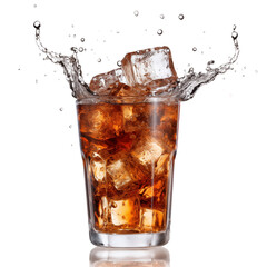 Iced cola on glass refreshing drinks
