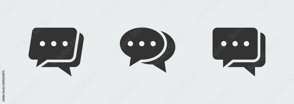 Poster chat icon set. speech bubble symbol. easy editable vector design.