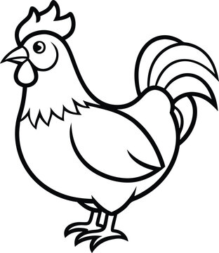 recommend clip art: Rooster outline isolated vector 