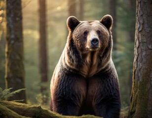 Obraz premium A Brown Bear in the Forest