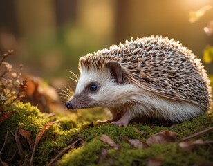 Fototapeta premium A Hedgehog in the Sunlight
