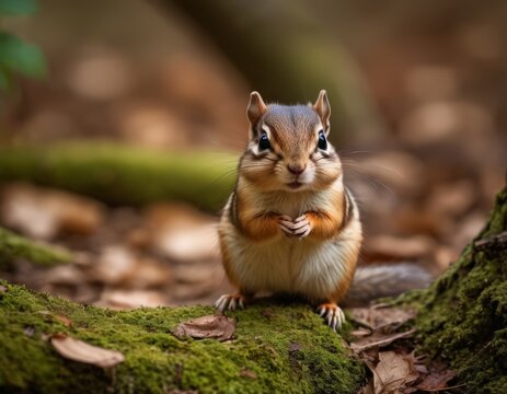 A Chipmunk in the Woods