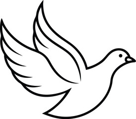 Dove outline vector logo icon