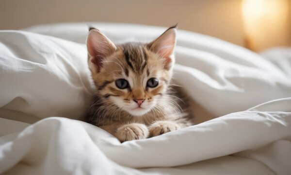Kitten on Bed