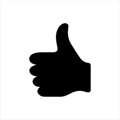 Like hand silhouette isolated on white background. Like hand icon illustration design.