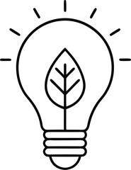 Sustainable ecological energy outline vector icon