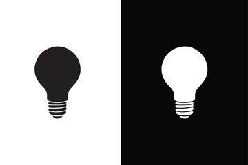 Light Electric Light bulb illustration Isolated On White Black Background.