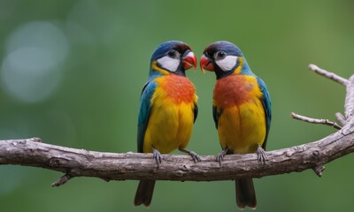 Fototapeta premium Two Parrots on a Branch