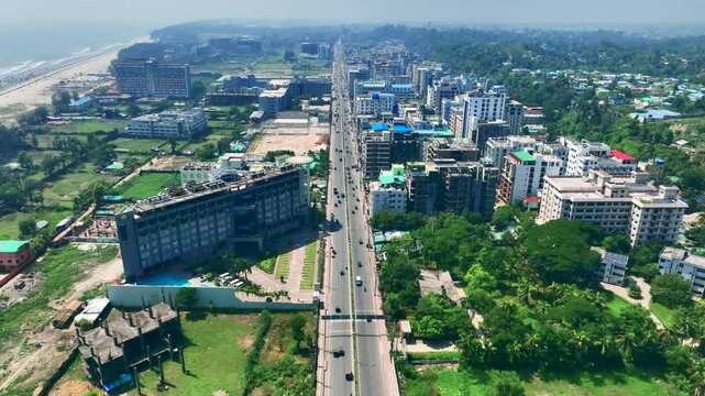 Exploring Cox's Bazar, Aerial Cinematic Views of Bangladesh's Iconic Beach City