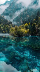 Beautiful River Adventure: Brown Boat in Nature's Serene Landscape