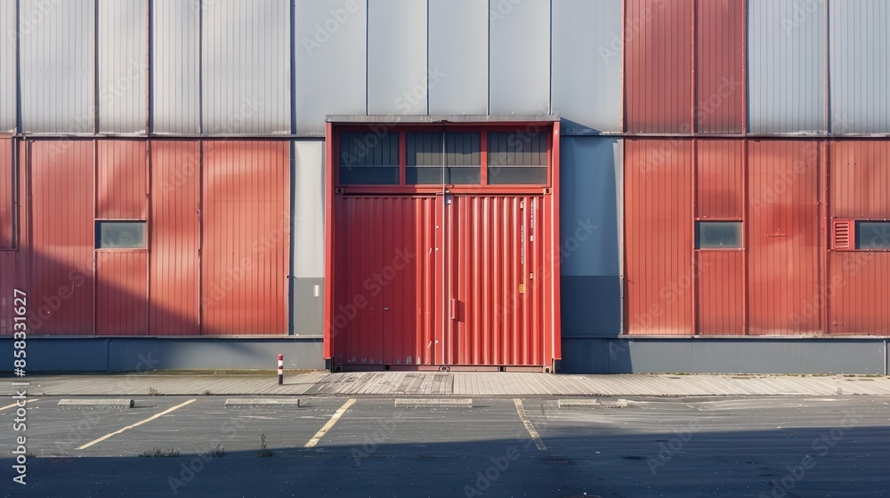 Leinwandbilder a new container in a loading dock with a minimalistic setting, providing ample space for adding text
